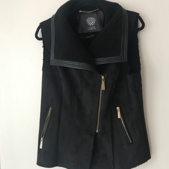 Vince Camuto Faux Suede & Shearling Vest - Picture 1 of 2